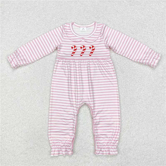 Sibling Baby Girls Christmas Candy Cane Rompers Clothes Sets