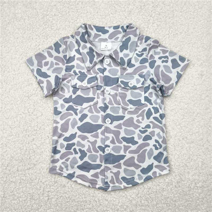 Sibling Baby Boys Western Camo Short Sleeves Button Pockets Shirts Tops 4.29