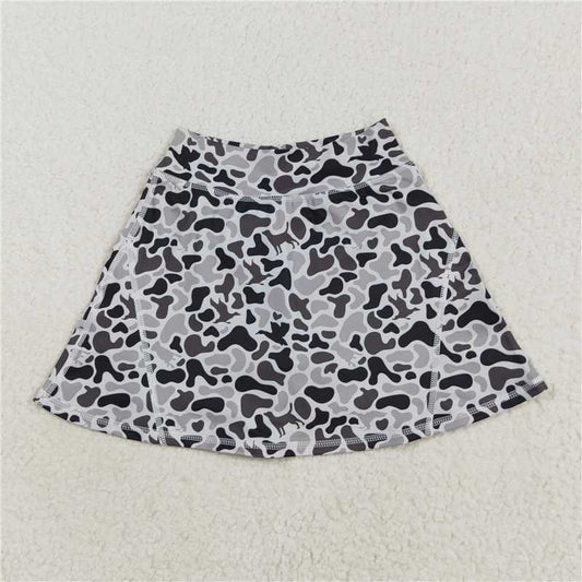 RTS GLK0127  Baby Girls Western Gray Ducks Camouflage Yoga Skorts Bottom Cute And Fashionable Kids' Clothing Accessory