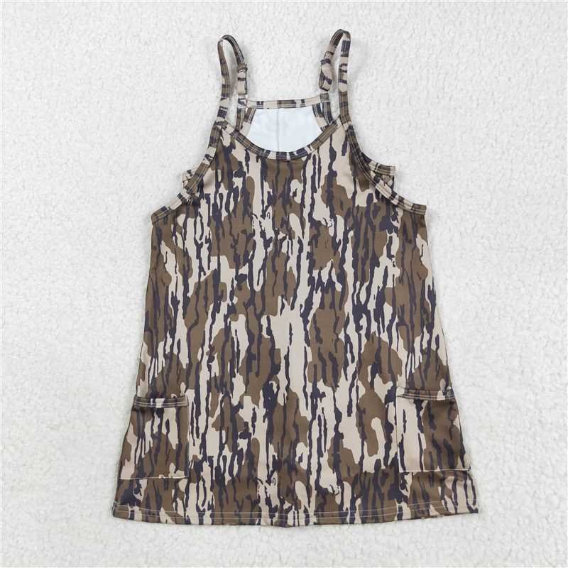 Sibling Baby Girls Straps Western Camo Shorts Yoga Active Dresses C9.2