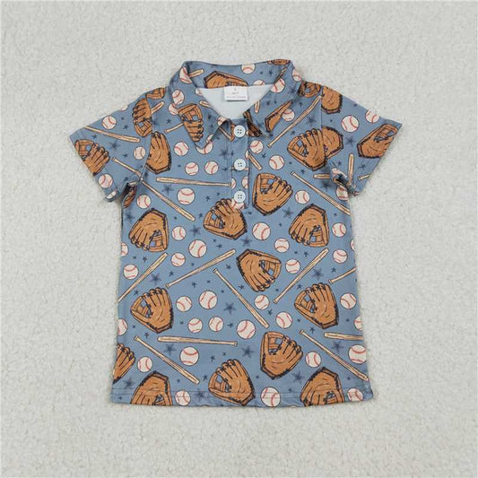 RTS BT1581 Baby Boys Top Baby Boys Stars Baseballs Team Button Polo Shirts Top