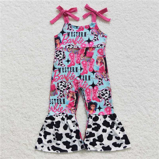 RTS SR0425 Baby Girls Western Style Jumpsuits with Tie Straps And Boots Set for Infants