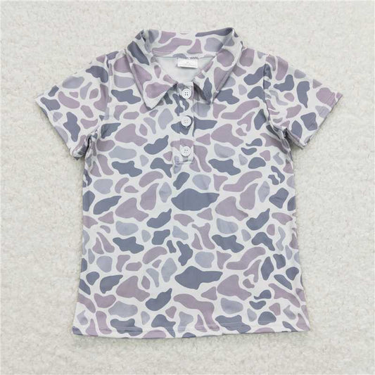 Baby Boys Clothes Sibling Camouflage Button-up Short-sleeved Tops