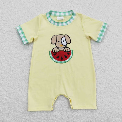 Baby Girls Dog Watermelon Sibling Boys Rompers Shorts Clothes Sets