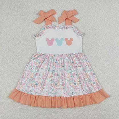 Baby Girls Pink Floral Mouse Shirt Sibling Designs Clothes Sets