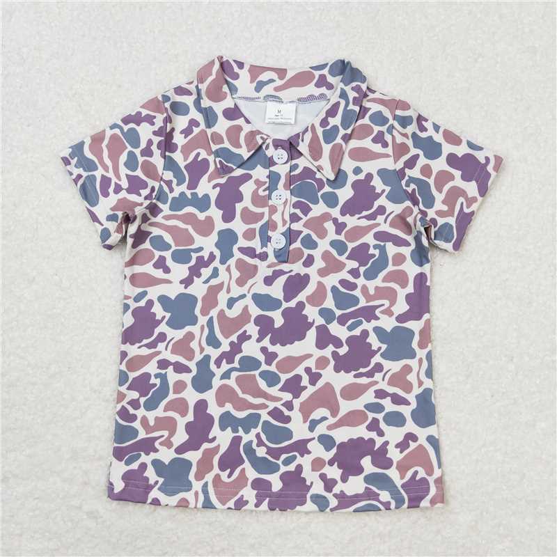 Baby Boys Sibling Brother Camo Short Sleeve Buttons Tee Shirts Tops