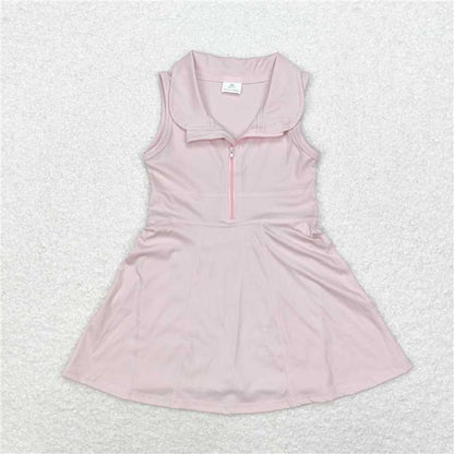 Baby Girls Sibling Zipper Yoga Knee Length Active Wear Athletic Dresses
