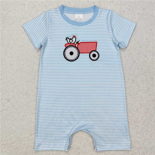RTS SR2406 Baby Boys Romper Baby Infant Boys Farm Chicken Short Sleeve Rompers