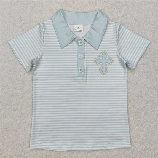 RTS BT1045 Baby Boys Top Baby Boys Easter Cross Short Sleeve Tee Shirts Tops
