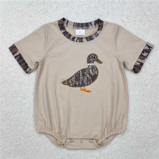 RTS SR2392 Baby Boys Romper Baby Infant Boys Bottomland Camo Ducks Short Sleeve Rompers