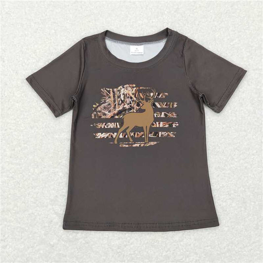 RTS BT0440 Baby Boys Top Baby Boys Camo Deer Short Sleeve Shirts Tops