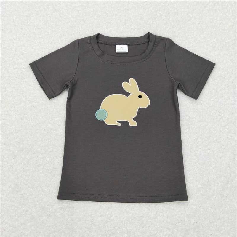 Sibling Boys Baby Girls Easter Cotton Embroidery Short Sleeve Shirt Tops