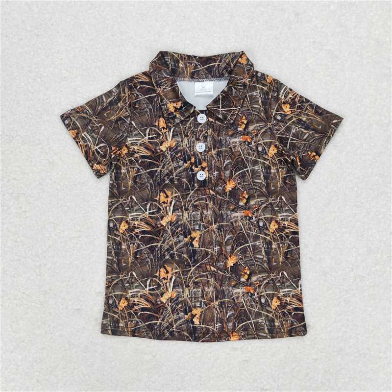 Baby Boys Clothes Sibling Camouflage Button-up Short-sleeved Tops