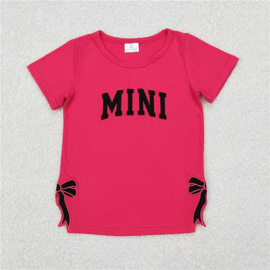RTS GT0917Baby Girls Mini Bow Tee Shirts Tops Cute Infant Girl's Fashion Tops Short Sleeve T-Shirt in Primary Colors