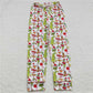 3 Colors Adult Women Christmas Green Face Bottom Pants Pajamas