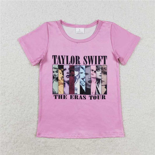 GT0690 Country music photo Pink short-sleeved top