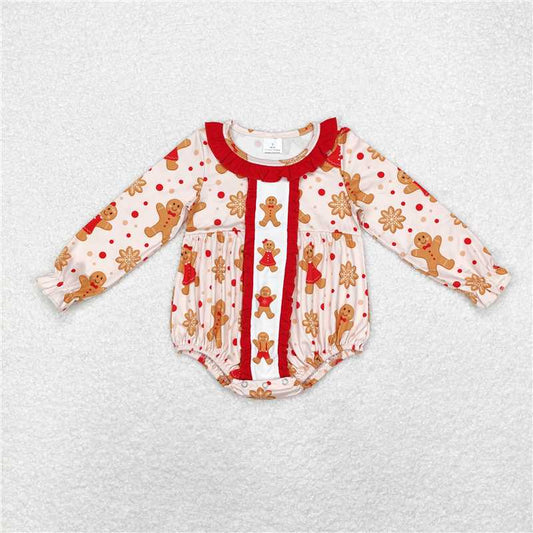 Sibling Baby Girls Christmas Gingerbread Rompers Clothes Sets