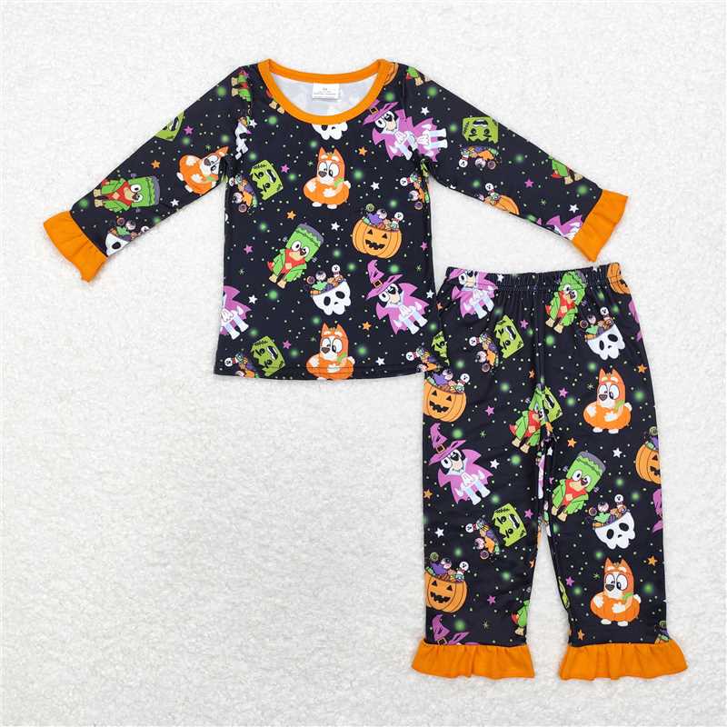 Sibling Baby Boys Halloween Dog Pumpkins Rompers Pajamas