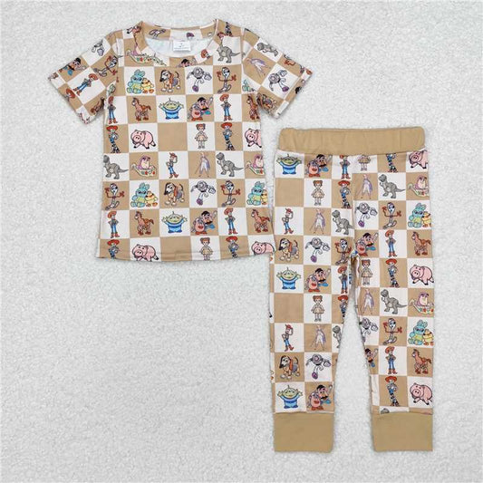RTS BSPO0477 Kids Summer Top With Long Pants Baby Boys Cartoon Toy Top Pants Pajamas Clothes Sets