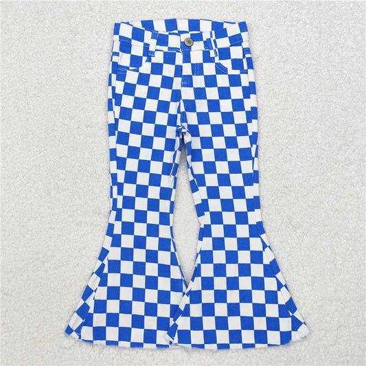 Sibling Girls Checkered Denim Adjustble Waistband Jeand Pants C9.4