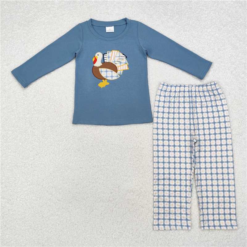 Sibling Girls Boys Thanksgiving Turkey Rompers Pajamas Outfits Sets