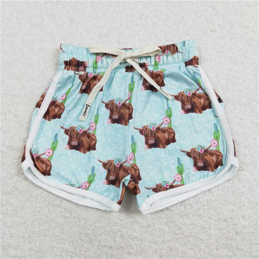 Mommy&Me matching shorts summer highland cow shorts summer bottom