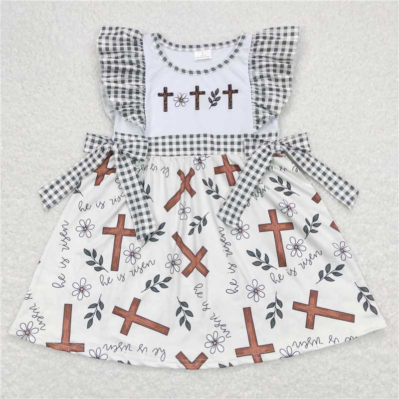 Sibling Baby Girls Boys Easter Cross Rompers Dresses Clothes Sets