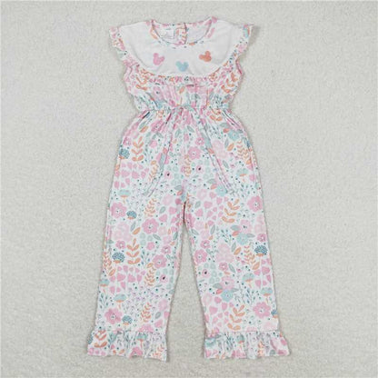 Baby Girls Pink Floral Mouse Shirt Sibling Designs Clothes Sets