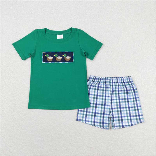 RTS BSSO0589 Baby Boys Summer Clothes Baby Boys Duck Short Sleeve Shirts Summer Shorts Clothes Sets