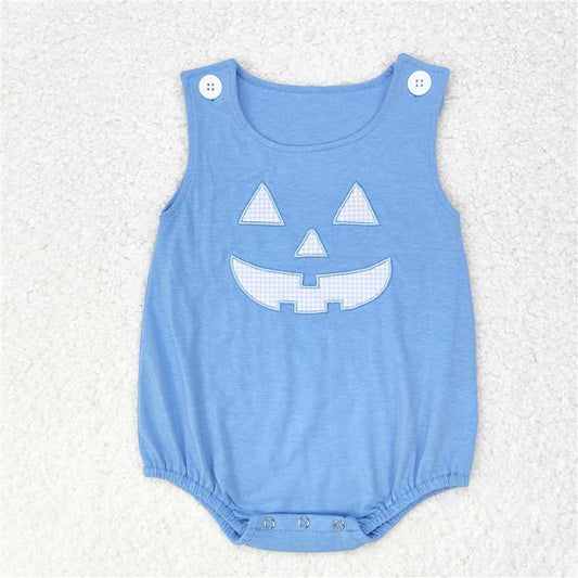 RTS SR1926 Baby Boys Romper Baby Infant Blue Halloween Ghost Face Sleeveless Rompers