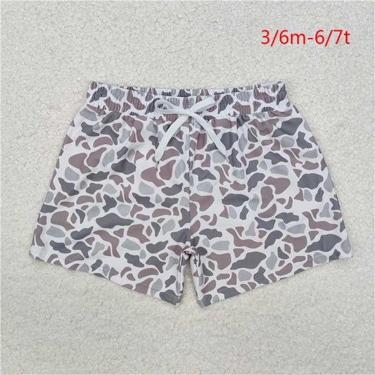 S0458 Baby Boys Grey Camouflage Trunks Bottoms Swimsuits