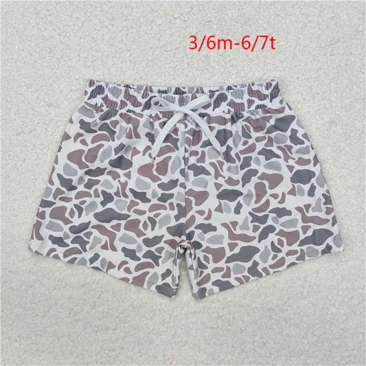 S0458 Baby Boys Grey Camouflage Trunks Bottoms Swimsuits