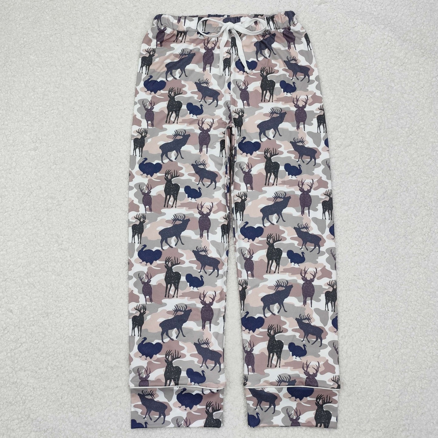 P0563 Adult Women Deers Hunting Camo Bottom Pants Pajamas