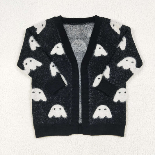 GT0649 Baby Girls Halloween Black Ghost Long Sleeve Sweaters Cardigans 7.1