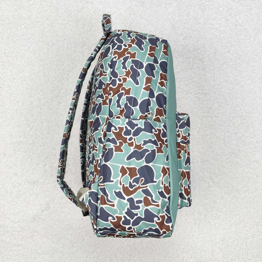 BA0259 Baby Kids Boys Camo Ducks Backpack Zip Back Bag