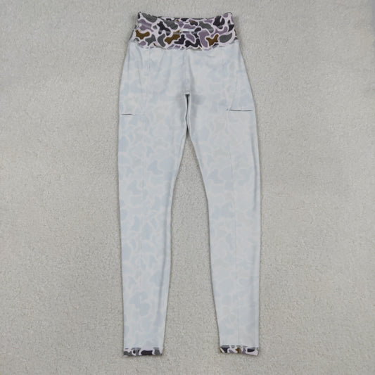 P0897 Adult Women Southern Lavender Camo Yoga Active Legging Pants Bottom C11.26