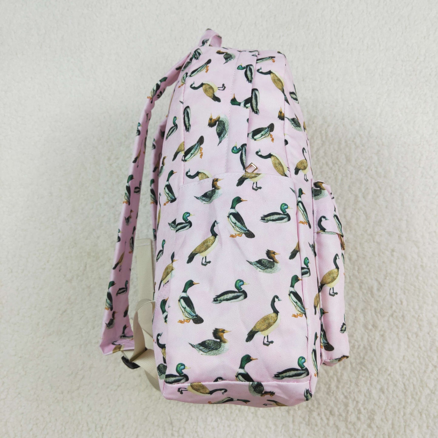 BA0203 Duck pink and white backpack