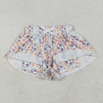 SS0582 Baby Girls Football Colorful Leopard Summer Shorts Bottoms 6.9