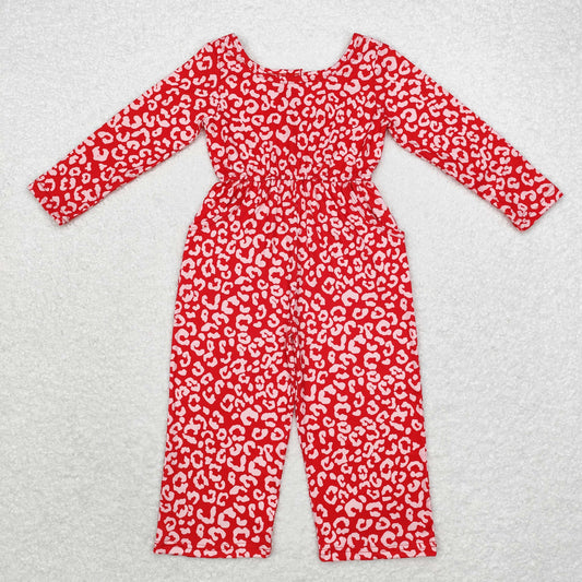 LR1139 Leopard print pocket long-sleeved onesie