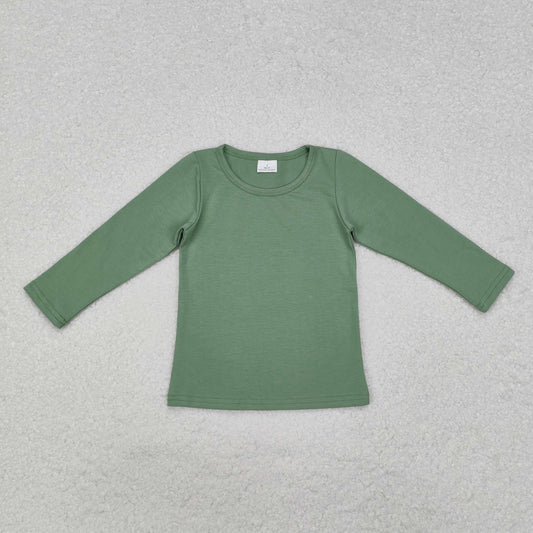 GT0804 Baby Kids Toddler Green Long Sleeve Tee Shirts Tops