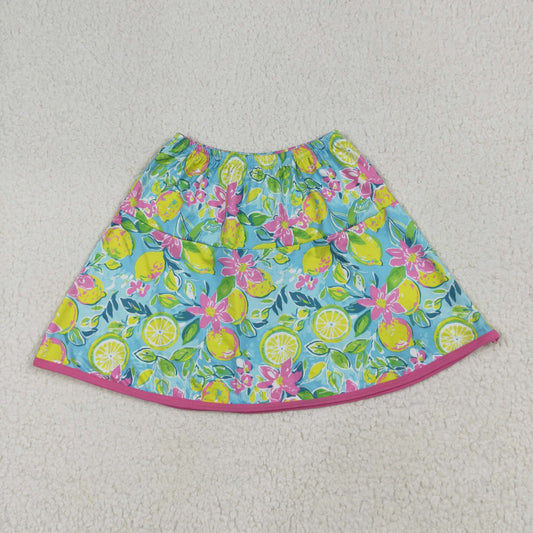 GLK0100 Baby Girls Lemon Flowers  Shorts Skirts 7.1