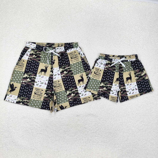 Daddy&Me Baby Boys Green Deers Camouflage Trunks Bottoms Swimsuits