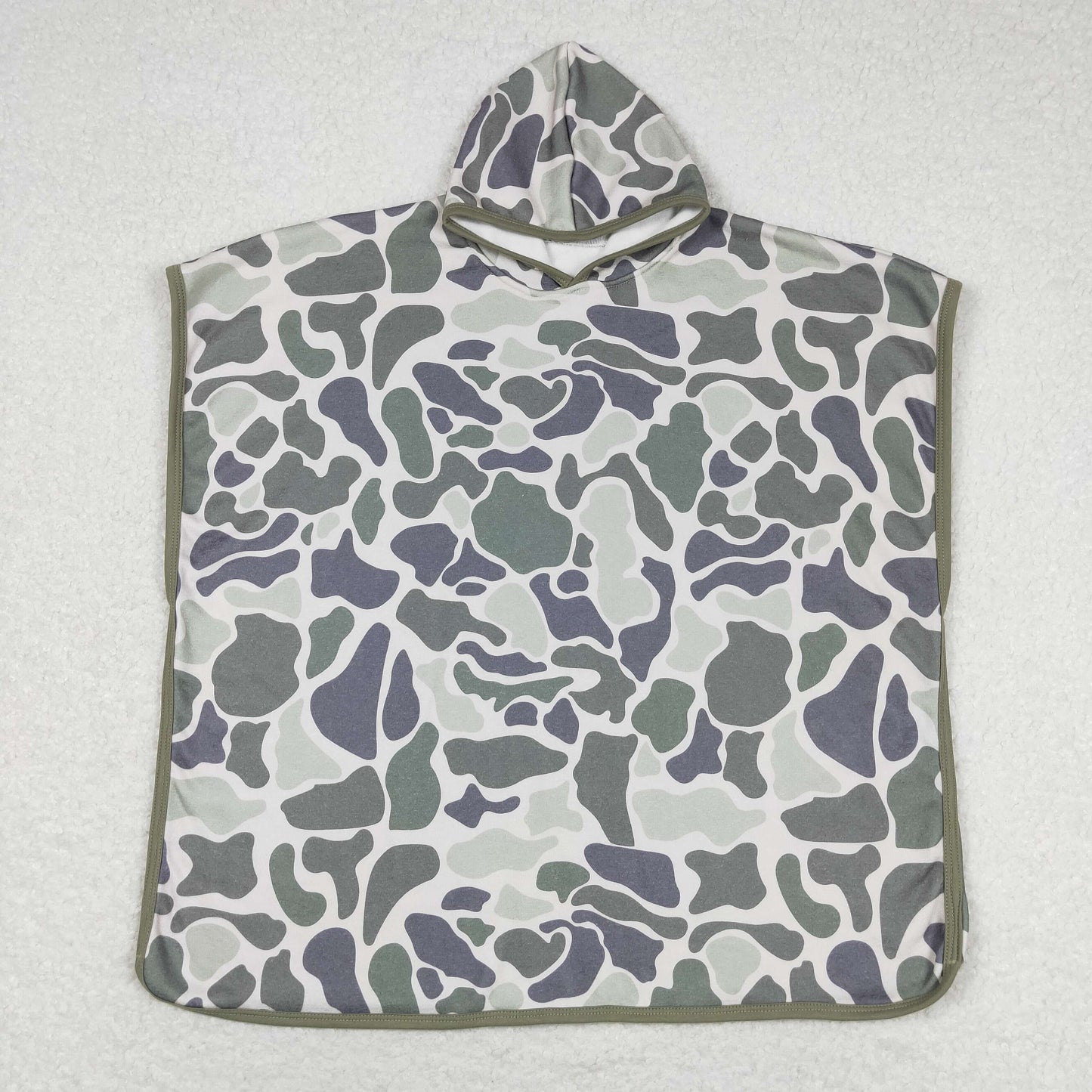 S0326 Beige green camouflage hooded bathrobe