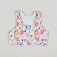 GT0516+SS0213 Cartoon Dog Flower Butterfly Sleeveless Top Shorts Yoga Set