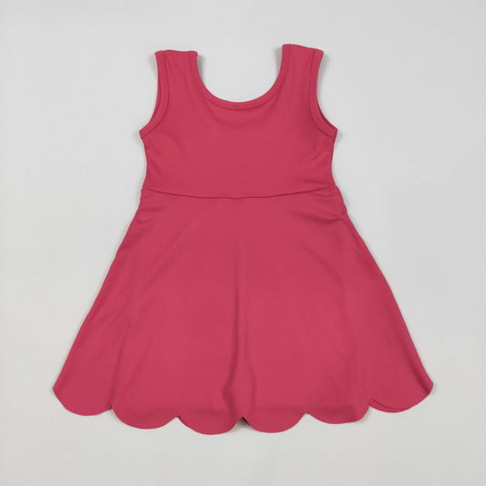 GSD2352 Baby Girls Hot Pink Sleeveless Yoga Active Knee Length Dress 5.29