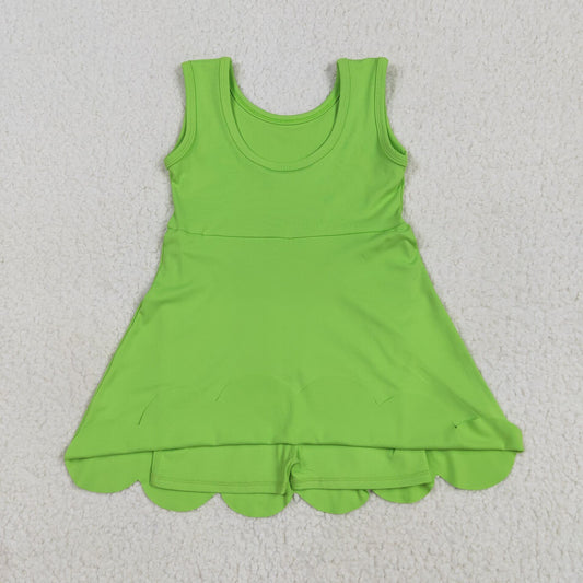 GSD2351 Baby Girls Green Sleeveless Yoga Active Knee Length Dress 5.30