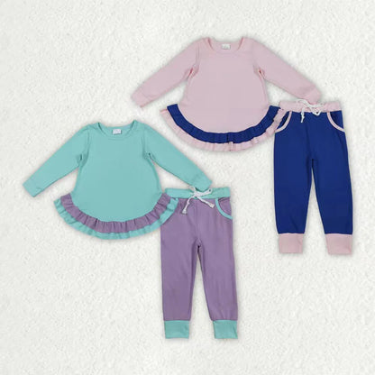 Sibling Baby Girls Long Sleeves Ruffle Tunic Pockets Leggings Pants Clothes Sets C9.30