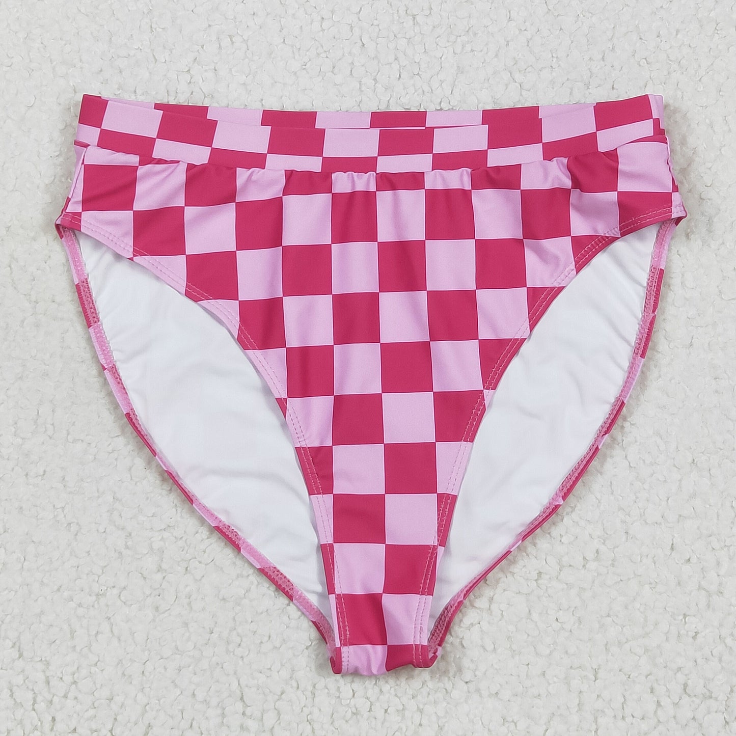 S0561 Adult Women Pink Checkered Swim Bottom 6.13