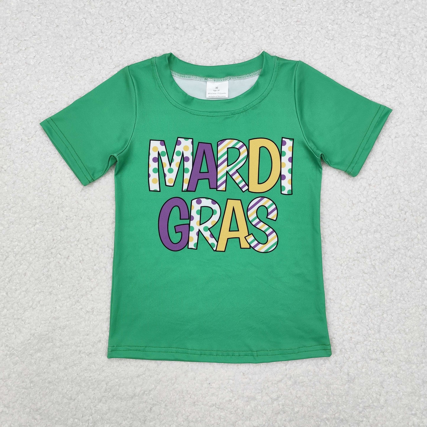 BT0995 Baby Boys Mardi Gras Green Tee Shirts Tops