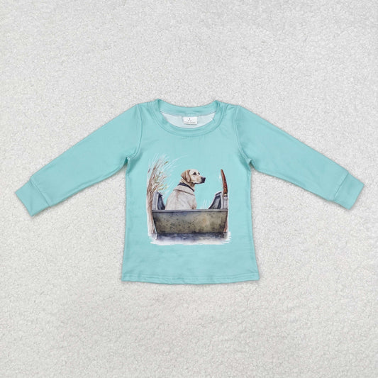 BT0896 Baby Boys Dog Hunting Fishing Long Sleeve Tops